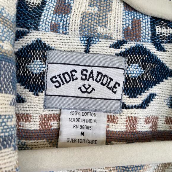 Vintage Blue and Gray Patterned Blazer - Picture 4 of 6